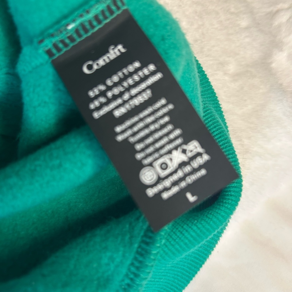 Cmfrt Signature Hoodie Aqua Large EUC unisex oversized pullover sweatshirt - Picture 6 of 8